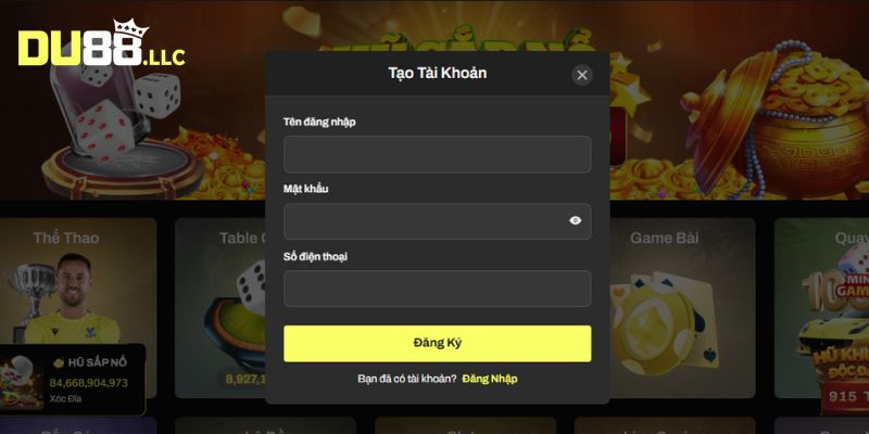 Hoàn thành đăng ký để giải trí hợp lệ