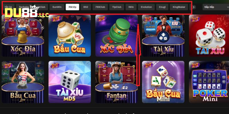 Người chơi lựa chọn một sảnh cược để giải trí