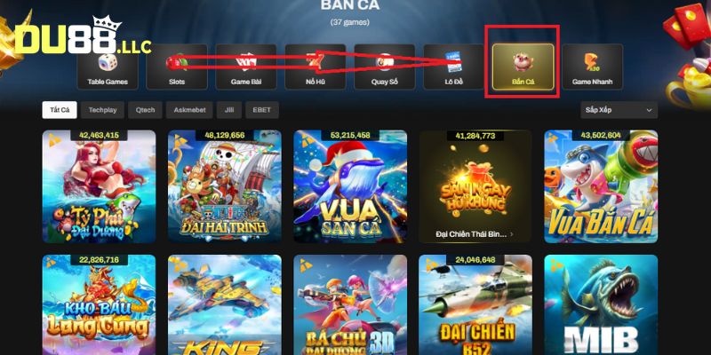 Người chơi truy cập vào danh mục bắn cá để giải trí chủ động