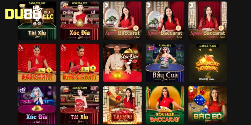 Thông tin về danh mục casino tại DU88