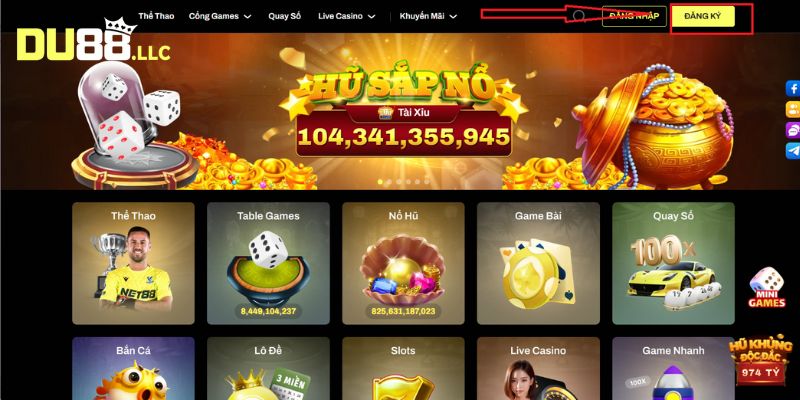 Người chơi đăng ký tại nhà cái DU88 để tham gia cá cược