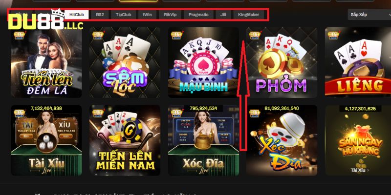 Bạn lựa chọn sang chơi game bài trực tuyến DU88