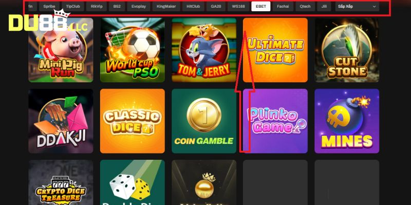 Nhà cung cấp game nhanh online DU88 uy tín
