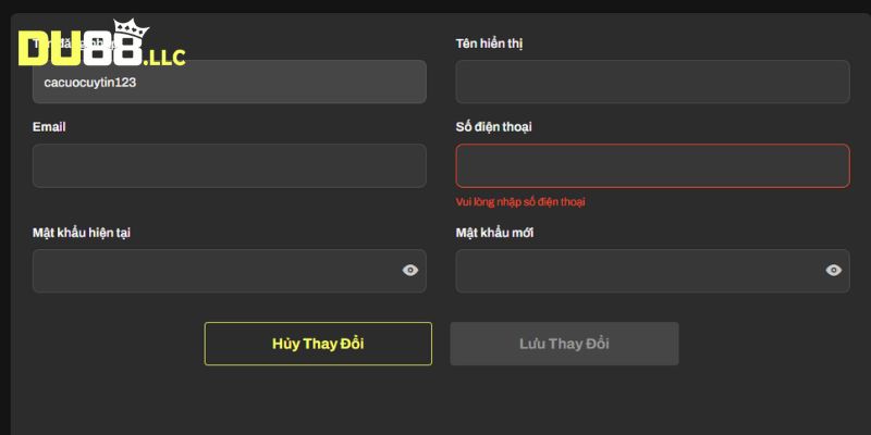 Người chơi còn hoàn tất xác thực thông tin trên trang web