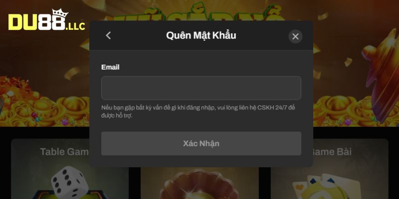 Nhấn vào quên mật khẩu và cung cấp địa chỉ email