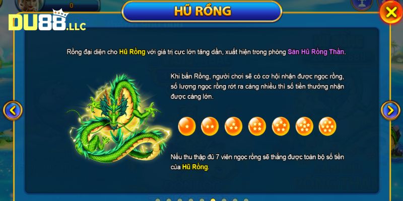 Hũ Rồng sẽ nổ thì người chơi thu thập được 7 Viên Ngọc Rồng