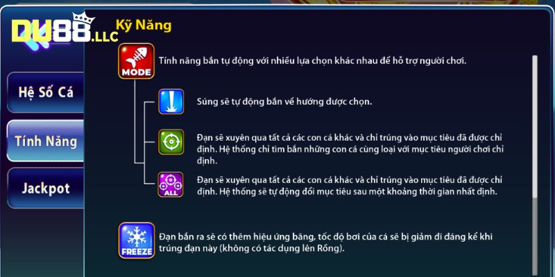 Các kỹ năng đặc biệt được hệ thống cập nhật rõ ràng